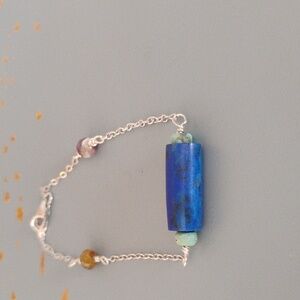 Lapis Lazuli And Kingman Turquoise Bracelet